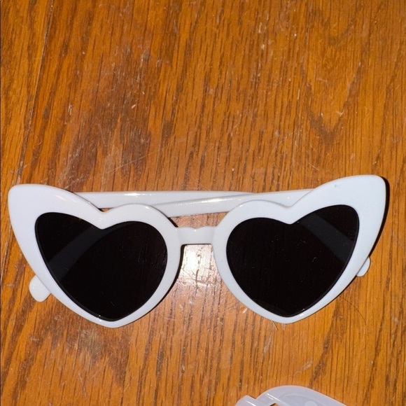 Accessories - Heart-Shaped White Sunglasses bride 
Bachelorette 
Party Halloween